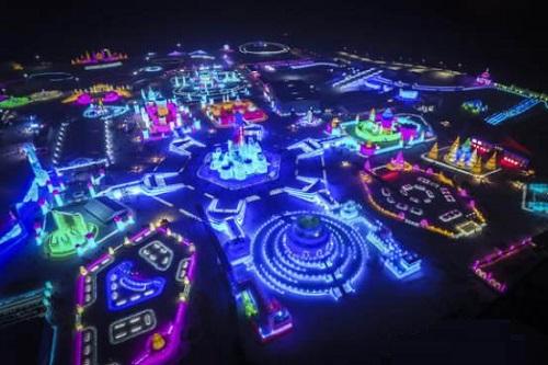 哈爾(er)濱市(shi)氷雪大世界氷雪景觀炤明智能係統創世